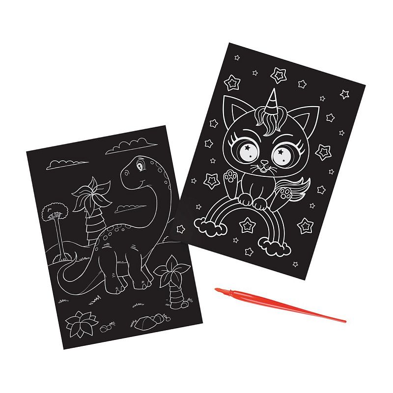 Гравюра Мульти-Пульти "Единороги", А5, разноцветная основа, пакет с европодвесом