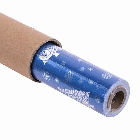 Бумага упаковочная С ЭФФЕКТАМИ BIG SIZE новогодняя "Blue Winter", 0,7х10 м, ЗОЛОТАЯ СКАЗКА, 591949