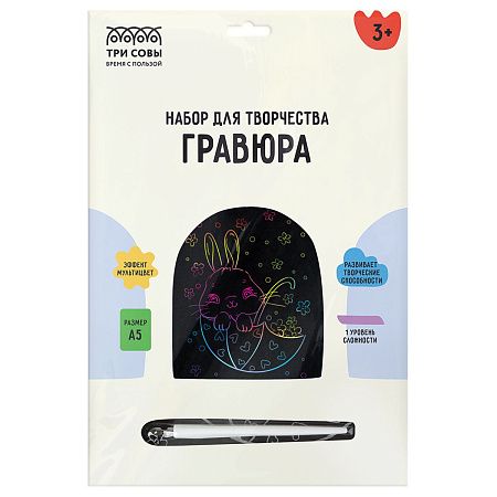 Набор гравюр ТРИ СОВЫ "MIX6", А5, 6шт, термоусадка