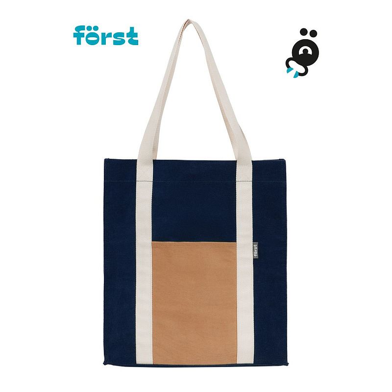 Сумка-шоппер Först "Sky" 40*35*8см, 1 отделение, 1 карман, вельветовая на кнопке 