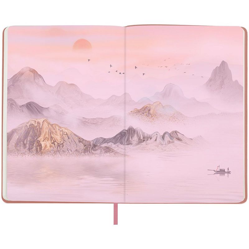 Записная книжка А5 80л. ЛАЙТ, кожзам, Greenwich Line "Sakura. Karahafu", с резинкой, тиснение фольгой, блок в линию