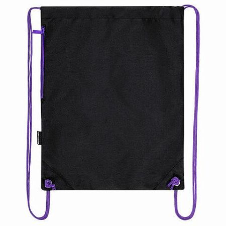 Мешок для обуви BRAUBERG плотный, карман на молнии, подкладка, 43х33 см, "Neon Purple", 271626 
