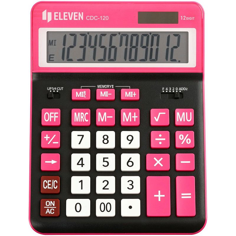 Калькулятор настольный Eleven CDC-120-BK/RD, 12 разрядов, двойное питание, 155*206*38мм, черный/красный