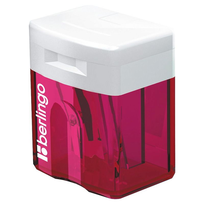 Точилка пластиковая Berlingo "Perfect" 1 отверстие, контейнер, ассорти 