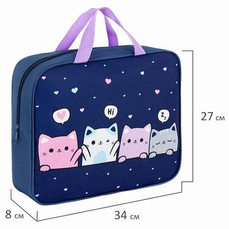Папка на молнии с ручками BRAUBERG KIDS А4, 1 отделение, полиэстер, 80 мм, Anti-gravity, 273313 