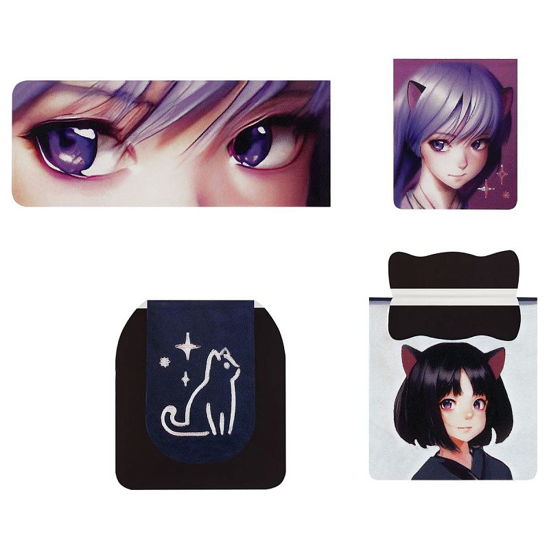 Закладки магнитные для книг, 4шт., MESHU "Neko" 