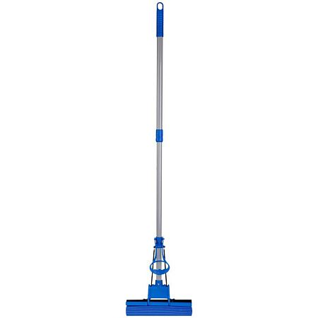 Швабра самоотжимная OfficeClean Professional с губ. насадкой, ПВА 27см, ролик. отжим, телеск. ручка 70-125