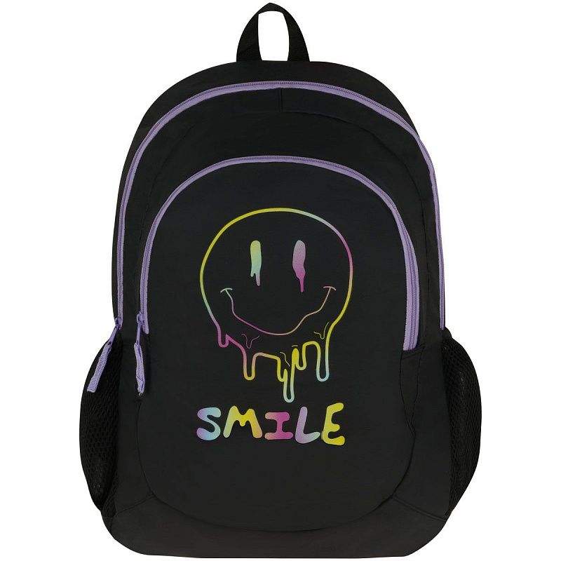 Рюкзак ArtSpace Classic "Smile", 40*29*18см, 2 отделения, 2 кармана, PU покрытие, уплотн. спинка 