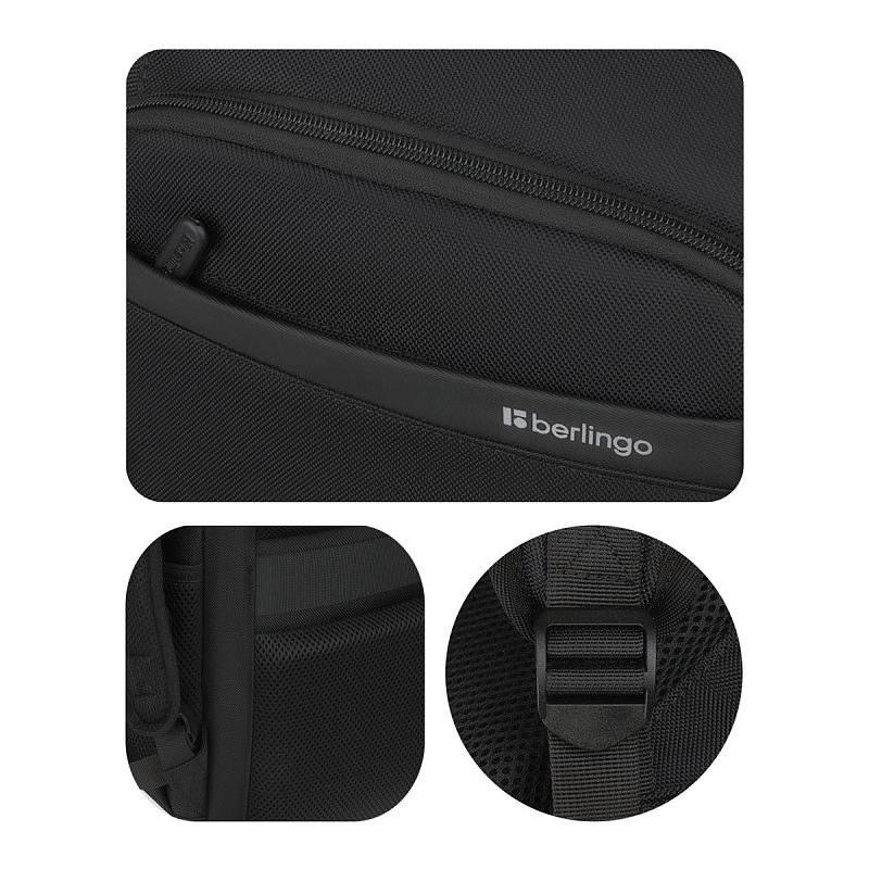 Рюкзак Berlingo City "Ergo" 44*28*19см, 2 отделения, 4 кармана, отделение для ноутбука, эргономическая спинка 