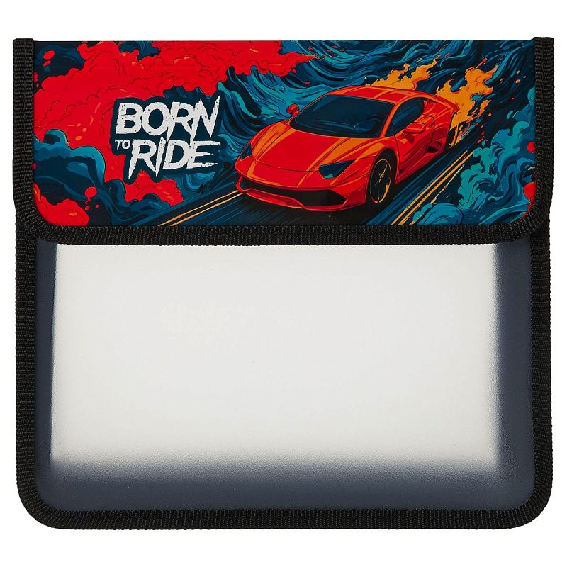 Папка для тетрадей 2 отделения, Först  "Born to Ride" (Рожденный ездить), А5, пластик, на липучке 
