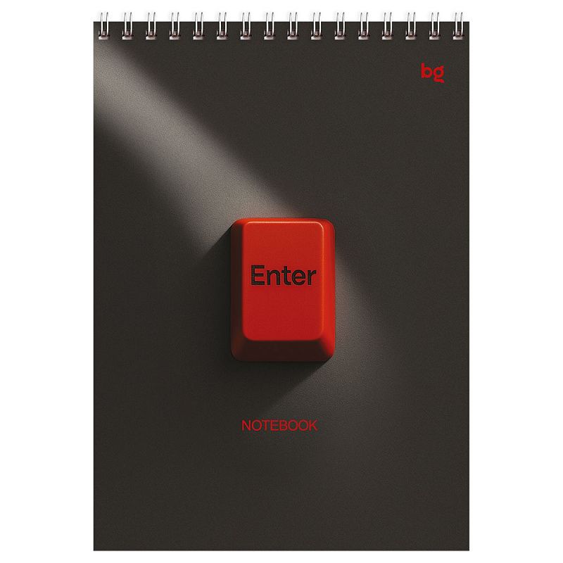 Блокнот А5 60л. на гребне BG "Push the button", твердая подложка