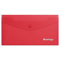 Папка-конверт на кнопке Berlingo "Soft Touch", C6, 200мкм, софт-тач, коралловая