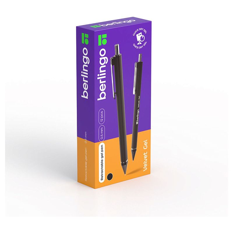 Ручка гелевая автоматическая Berlingo "Velvet gel" черная, 0,5мм 