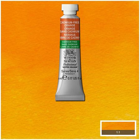 Акварель художественная Winsor&Newton "Professional", 5мл, туба, №899 бескадмиевый оранжевый