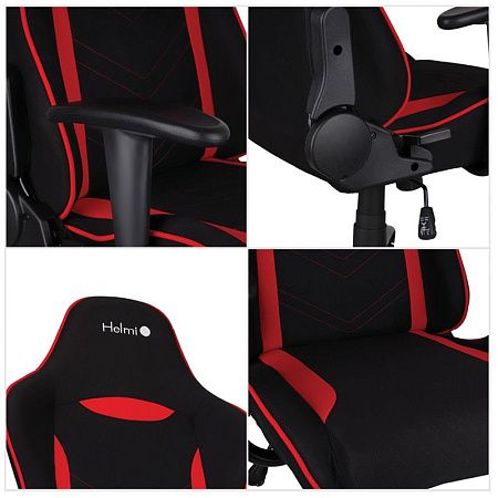 Кресло игровое Helmi HL-G06 "Winner", ткань черная/красная