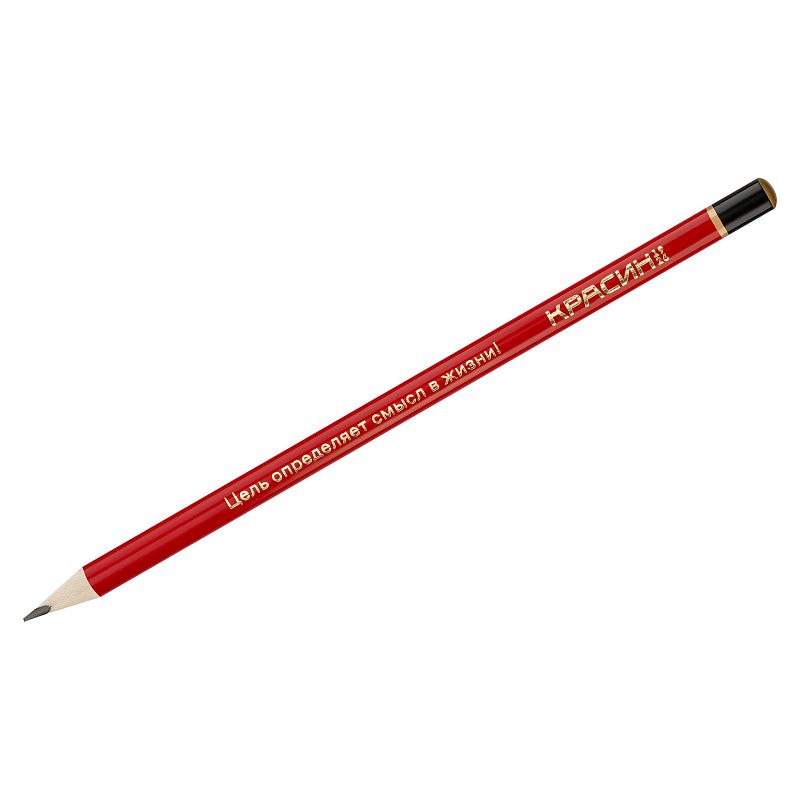 Карандаш ч/г Красин "Мотивирующие фразы" ТМ, трехгран., заточен., корпус красный 