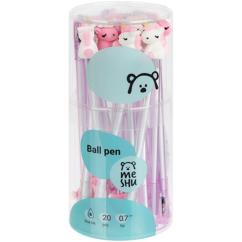 Ручка шариковая MESHU "Sugar" синяя, 0,7мм, корпус ассорти 