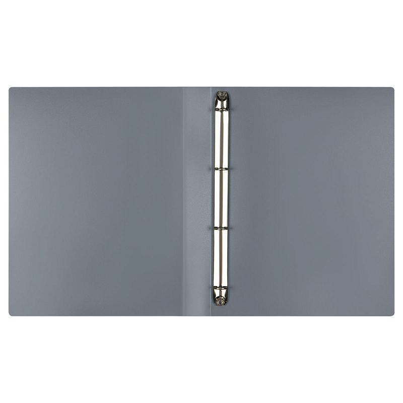 Папка на 4 кольцах СТАММ А4, 40мм, 500мкм, пластик, серая 