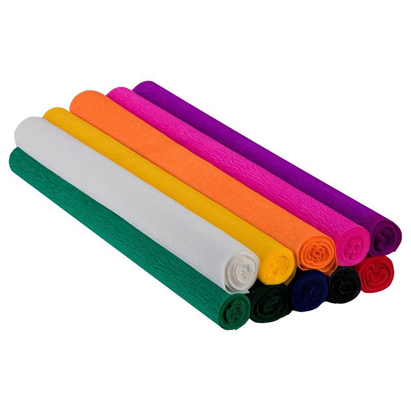 Набор крепированной бумаги ТРИ СОВЫ, 50*250см, 110г/м2, 10шт, интенсив, в рулонах