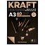 Скетчбук - блокнот 60л., А3, Clairefontaine "Kraft", на склейке, верже,черный/крафт, 90г/м2