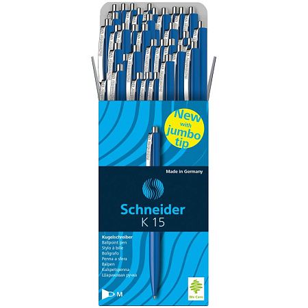 Ручка шариковая автоматическая Schneider "K15" синяя, 1,0мм, корпус синий, ш/к 