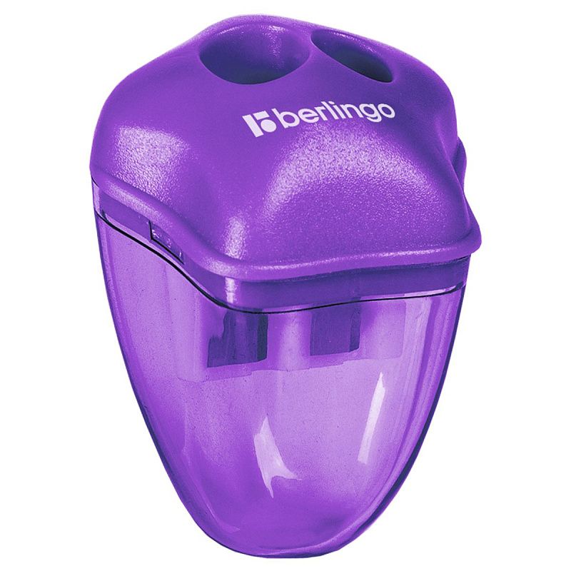 Точилка пластиковая Berlingo "Spike XL" 2 отверстия, контейнер, ассорти, дисплей 