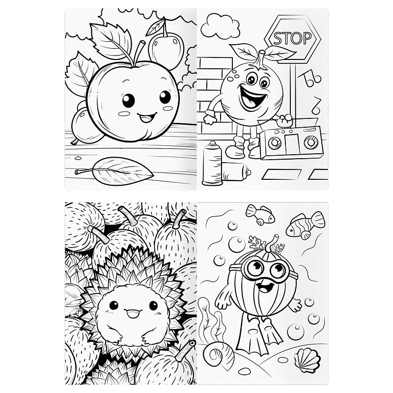 Раскраска А4, 16 стр., ТРИ СОВЫ "В стиле kawaii"