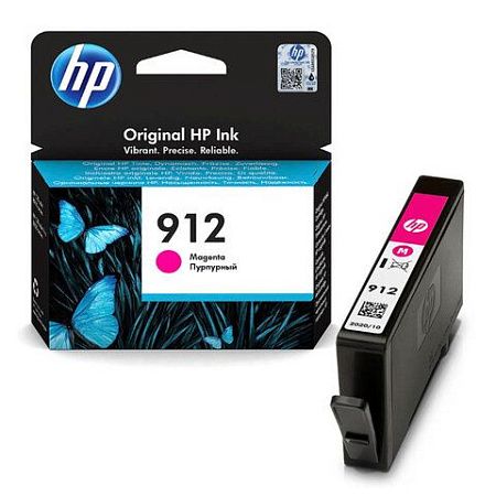 Картридж струйный HP (3YL78AE) для HP OfficeJet Pro 8023, №912 пурпурный, ресурс 315 страниц, оригинальный 