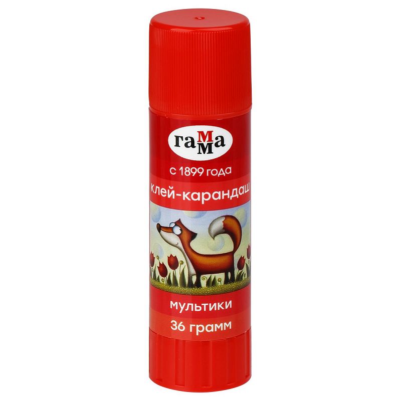 Клей-карандаш Гамма "Мультики", 36г, ПВП