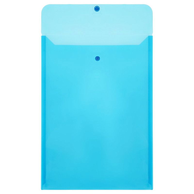 Папка-конверт на кнопке OfficeSpace А4, 180мкм, вертикальная, синяя 