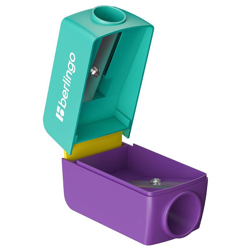 Точилка пластиковая Berlingo "ColorShift" 2 отверстия, контейнер, ассорти, туба 