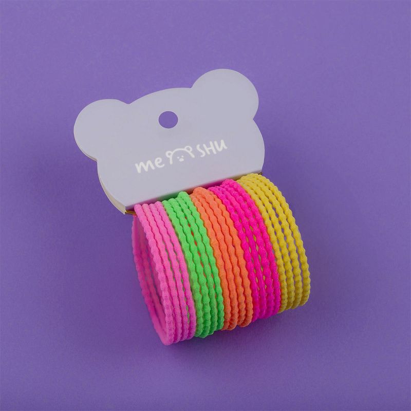 Резинки для волос MESHU, неоновые ассорти, 20шт., диаметр 4,5см, европодвес