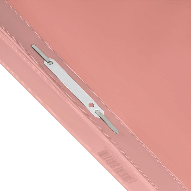 Папка-скоросшиватель пластик. перф. СТАММ "Акцент" А4, 180мкм, коралловая с прозр. верхом 