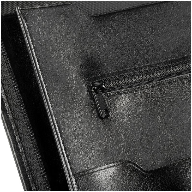 Папка деловая OfficeSpace "Merkury" имп. кожзам., на молнии, блокнот, зажим для бумаг 