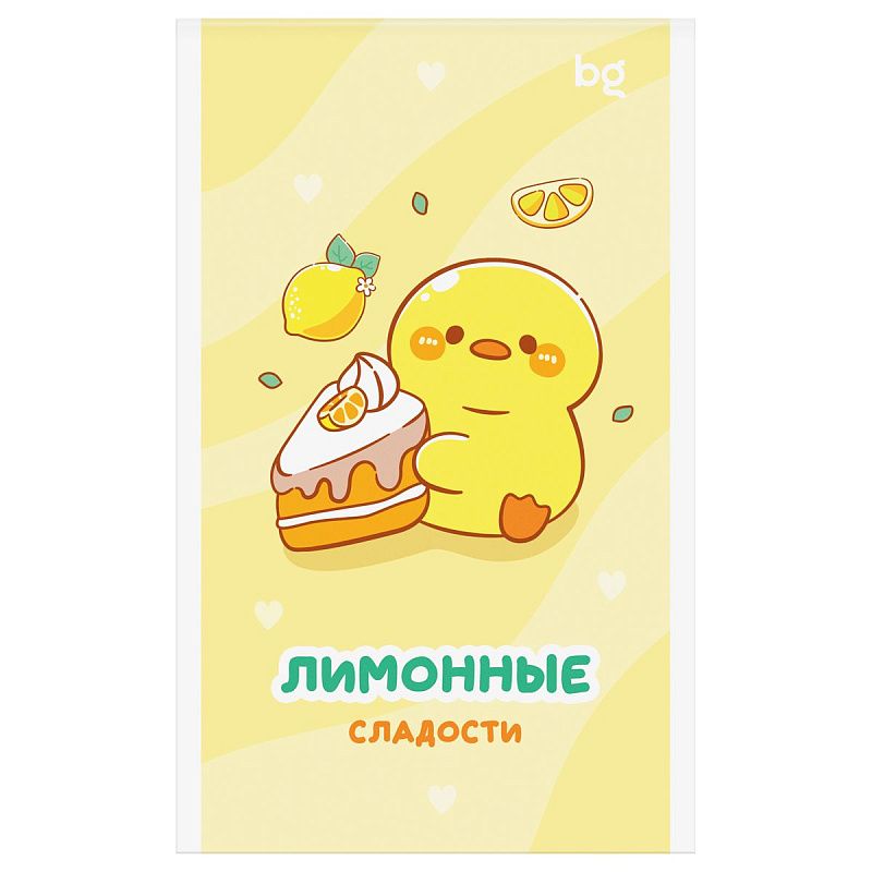 Блокнот А6 32л., на скрепке BG "Сладкие булочки", блестки