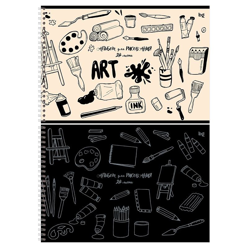 Альбом для рисования 24л., А4, на гребне BG "Mono-art"