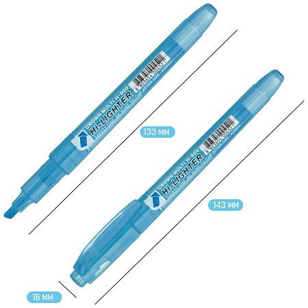 Текстовыделитель Crown "Multi Hi-Lighter" голубой, 1-4мм 