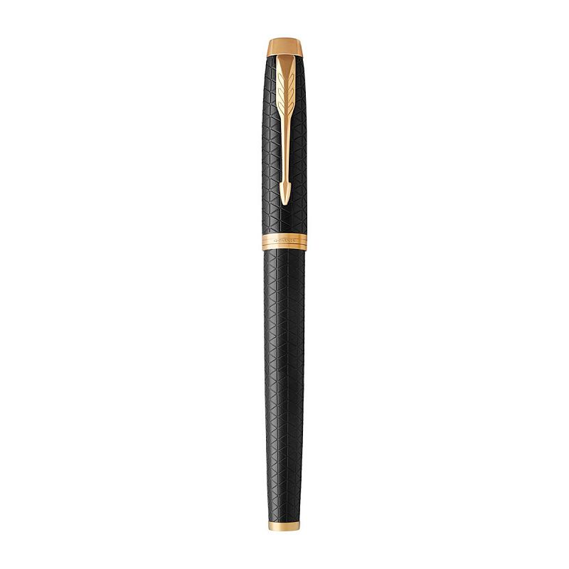 Ручка-роллер Parker "IM Premium Black/Gold GT" черная, 0,8мм, подарочная упаковка 