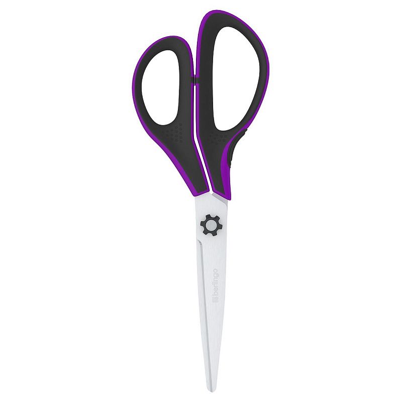 Ножницы Berlingo "Easycut 350", 23см, сиреневые, эргономичные ручки, мягкие вставки, европодвес