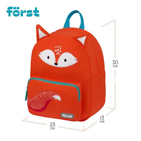 Рюкзак Först F-Kids "Fluffy Fox" 30*23*13см, 1 отделение, уплотненная спинка 