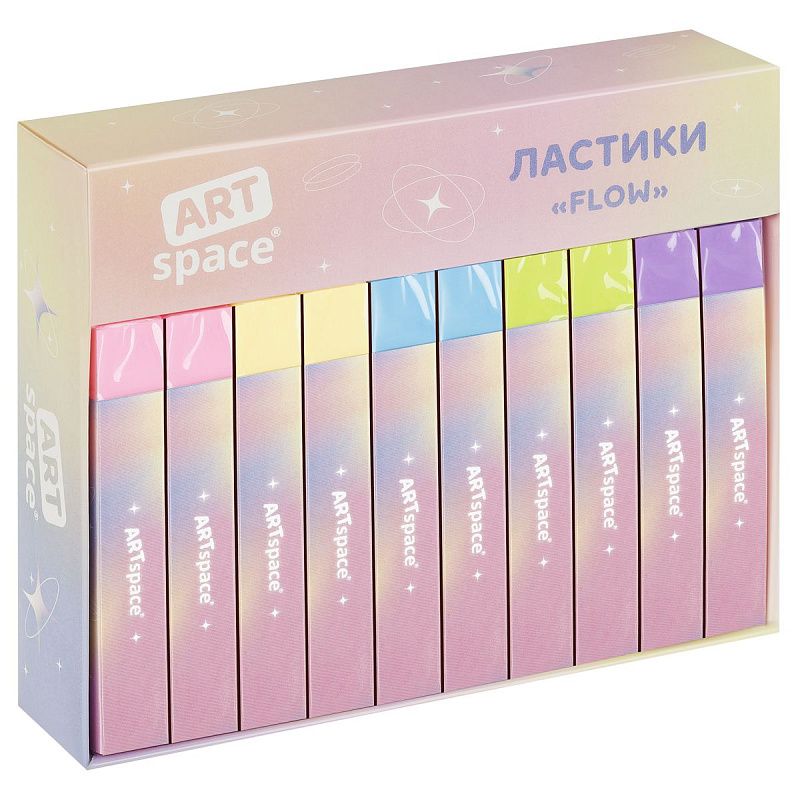 Ластик ArtSpace "Flow", прямоугольный, 84*13*10мм, ПВХ 