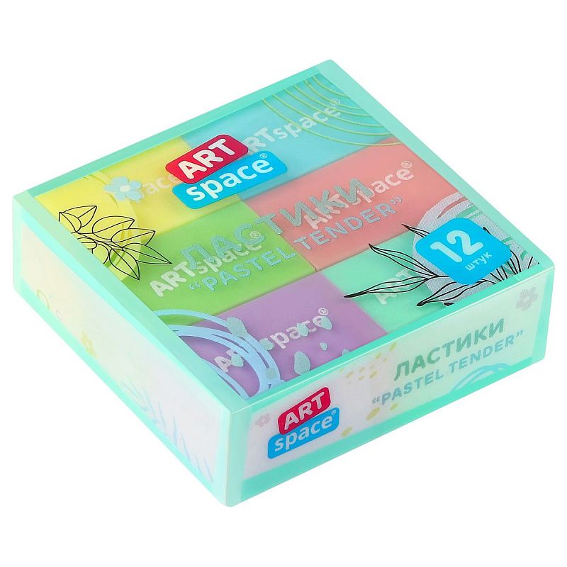 Ластик ArtSpace "Pastel Tender", прямоугольный, 31*20*10мм, ПВХ 