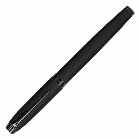 Ручка перьевая PARKER "IM Achromatic Black BT", черный матовый, нержавеющая сталь, синяя, 2127741 