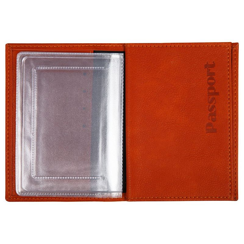 Обложка для автодокументов + паспорт OfficeSpace "AutoFiles", экокожа, терракот 