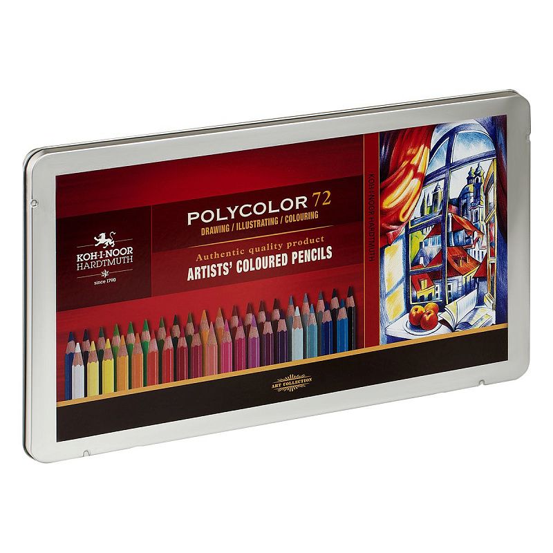 Карандаши цветные художественные Koh-I-Noor "Polycolor", 72цв., заточен., метал. пенал