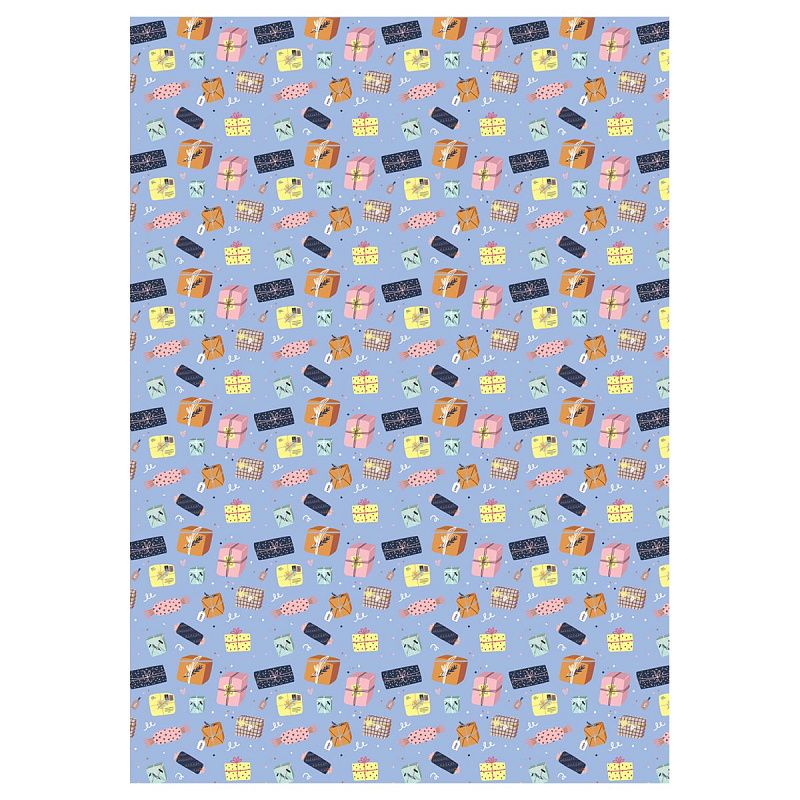 Упаковочная бумага глянц. 70*100см, MESHU "Birthday mood", 80 г/м2, ассорти, 5 дизайнов