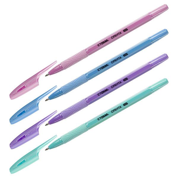 Ручка шариковая СТАММ "Орбита 150" синяя, 0,7мм, пастельный микс, ассорти