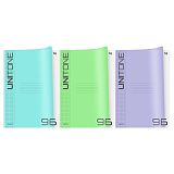 Тетрадь 96л., А4 клетка BG "UniTone. MIX", пластиковая обложка, микс цветов