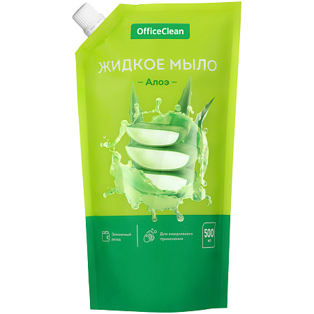 Мыло жидкое OfficeClean "Алоэ", дой-пак, 500мл 