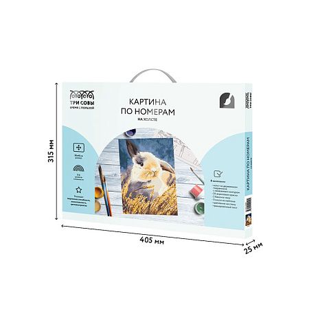Картина по номерам на холсте ТРИ СОВЫ "Кролик", 30*40, с акриловыми красками и кистями